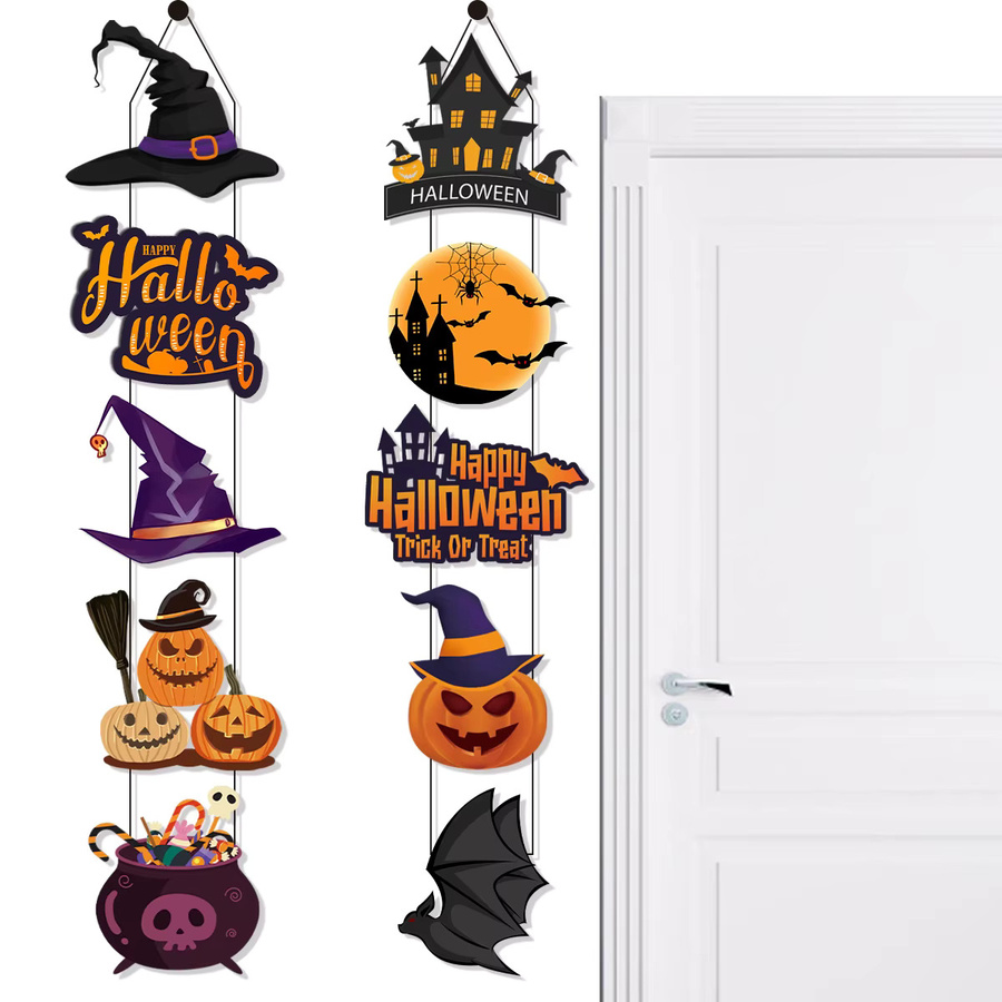 Joy-enlife Halloween Türanhänger aus Papier mit Kürbis, Geist und Fledermaus für deine Party-Dekoration, Mehrfarbig - Bild 2