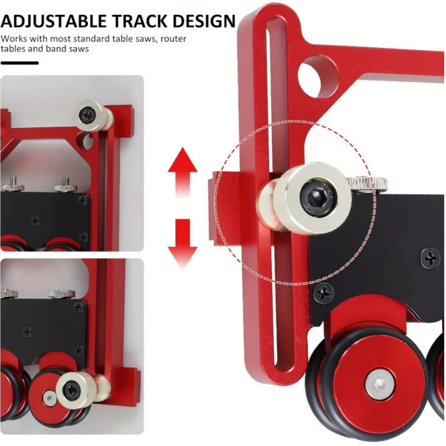 FNICEL Stock Guide Roller aus Aluminiumlegierung als verstellbarer Feeding Guide und Anti-Rebound Feather Board für Tischsägen - Bild 5
