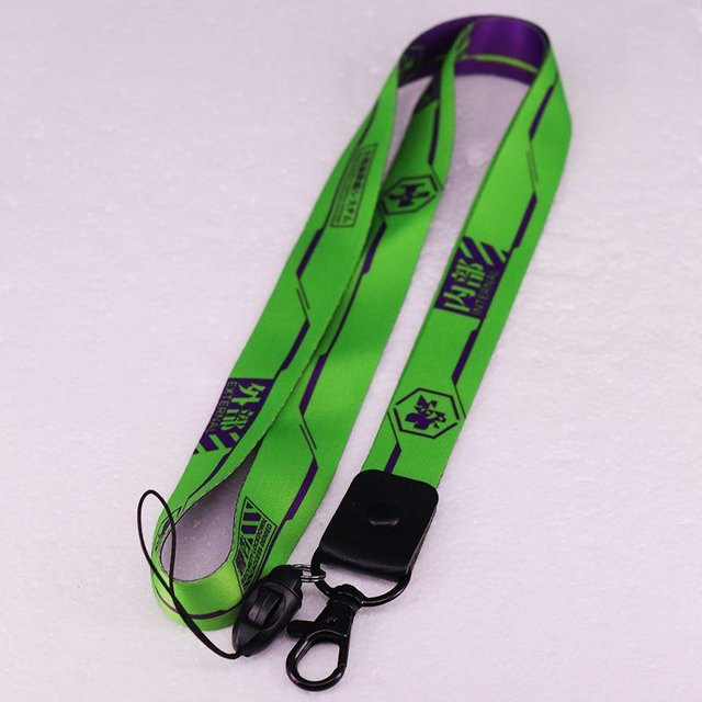 Neon Genesis Evangelion Anime Schlüsselanhänger mit Handy Lanyard in Grün - Bild 1