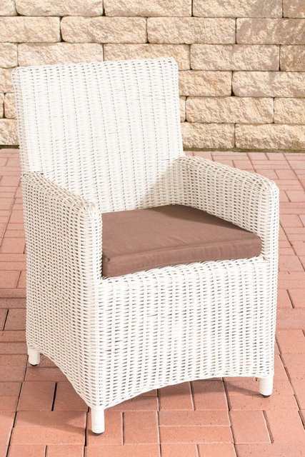 TPFGarden Stuhl Fonda Sankt Marlo aus Polyrattan in Terrabraun mit perlweißen Polstern - Bild 1