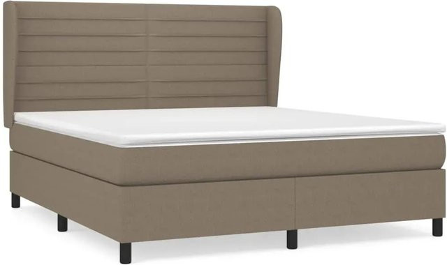 vidaXL Boxspringbett mit Matratze Hybrid-Design in Taupe, B/T: 160 x 200 cm - Bild 1