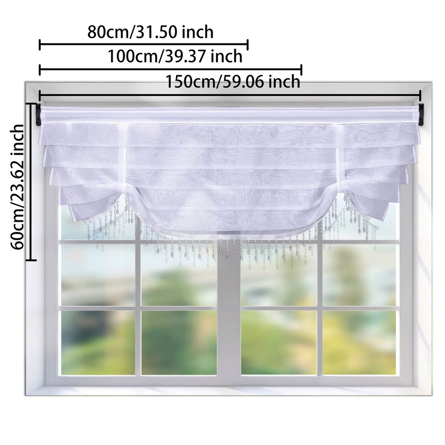 FLYINGCURTAINS Retro Vorhang mit Perlen aus Polyester in Weiß für Café und Küche - Bild 4