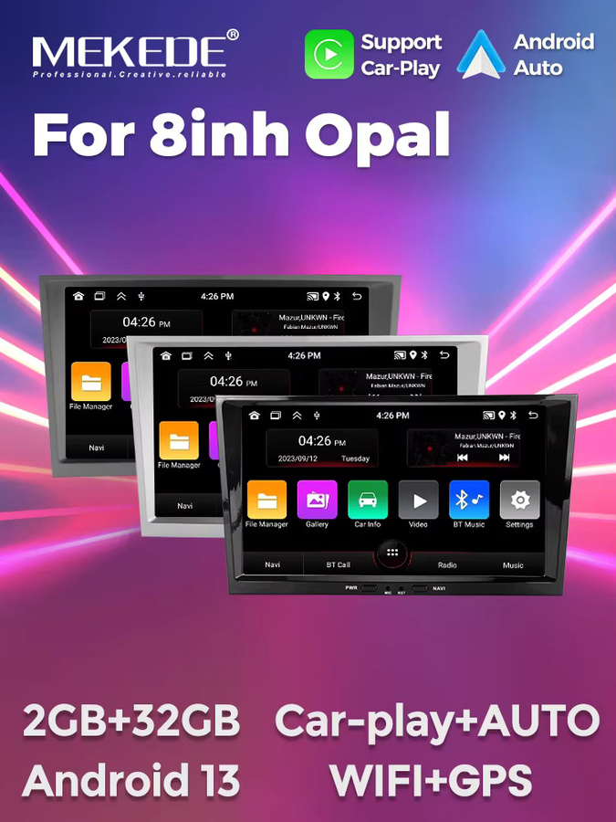 MEKEDE Android 13 Autoradio mit 8 Zoll Display, GPS und Carplay für Opel Astra H J, Vectra, Vauxhall Antara, Zafira, Corsa C D, Vivaro und Meriva, Schwarz - Bild 5
