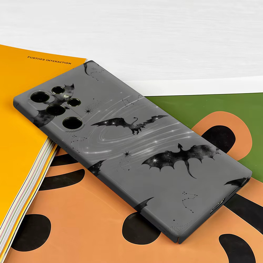 Aurbe Handyhülle für Samsung Galaxy S26 S25 S24 S23 Ultra Plus mit Mystischer Sternen-Drachen Optik in Grau aus Hartplastik - Bild 3