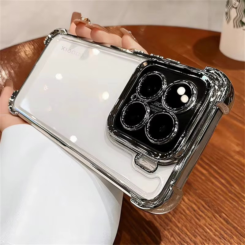 Stoßfeste Silikonhülle für Xiaomi 17T Pro und Mi 15T 5G mit Kameraschutz, transparent - Bild 3