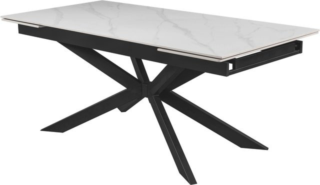 Premium Living Ausziehtisch Leon in Weiß mit Keramikplatte, modern und rechteckig, B/T/H: 180-260 x 90 x 76 cm - Bild 1