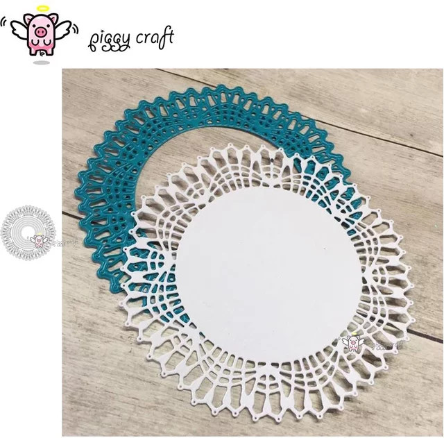 Piggy Craft Metall-Stanzformen Set mit Spitzenrahmen in Türkis, 6-teiliges Bastelset für Scrapbook und Papierarbeiten - Bild 1