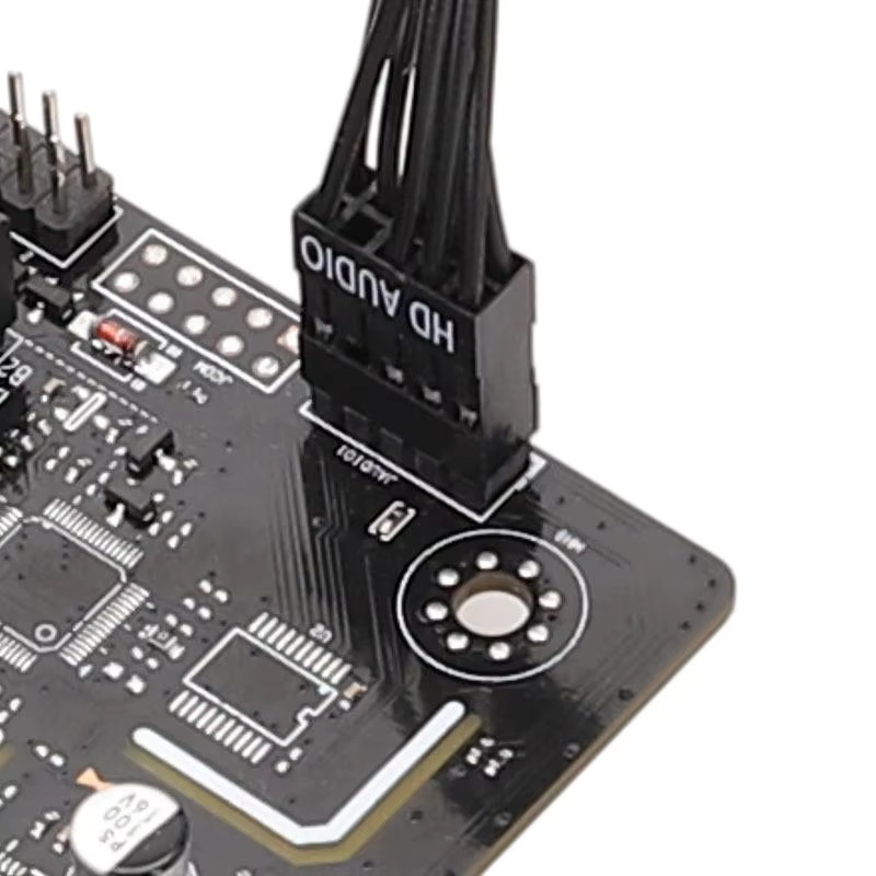 OULLX 9-Pin HD-Sound Verlängerungskabel Schwarz Adapter für PC-Mainboard Flachkabel - Bild 3