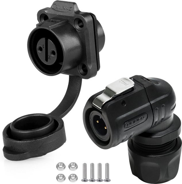 CNLINKO LP12 Wasserdichter elektrischer Stecker 90 Grad L-Form mit Quick-Release und Lötanschluss 2 bis 8 Pin - Bild 1