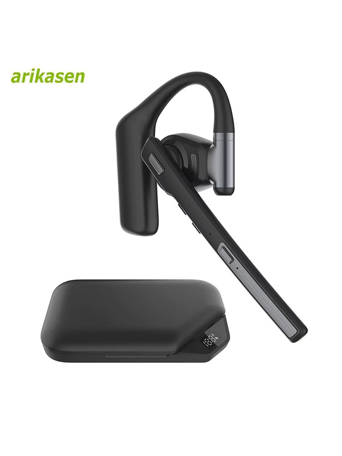 arikasen Bluetooth-Headset V6.0 mit Geräuschunterdrückung und zwei Mikrofonen in Schwarz inklusive Ladeetui - Bild 7