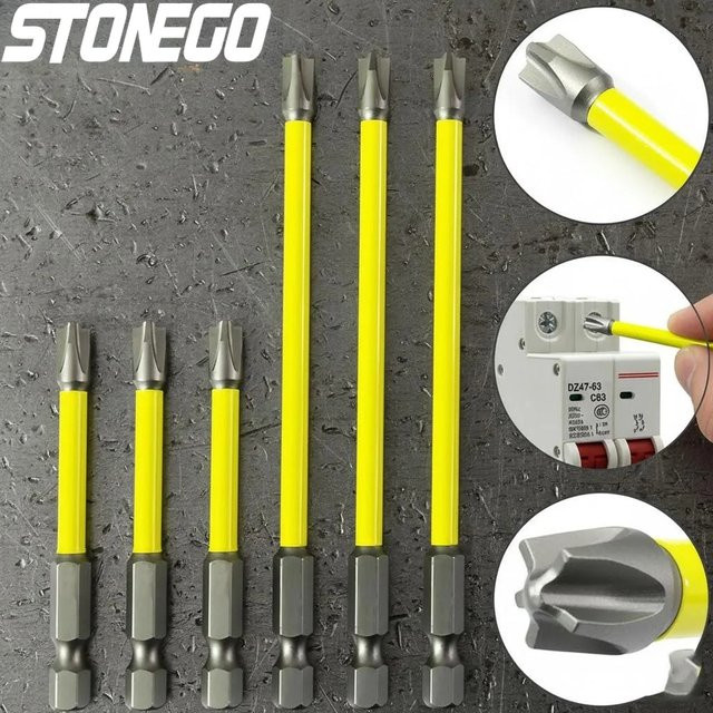 STONEGO Elektriker-Schraubendreher mit 11-fach Steckschlüssel Set, magnetisch und rutschfest, Farbe: Gelb - Bild 1