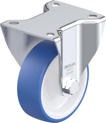 Blickle Stahlblech-Bockrolle BK-POTHS 100G-1 in Blau mit 100mm Rad-Durchmesser und 200kg Tragfähigkeit - Bild 1