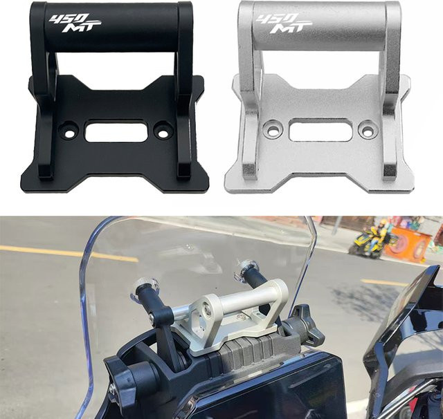 CNC Aluminium GPS-Telefonhalterung für CFMOTO 450MT in Schwarz - Bild 1