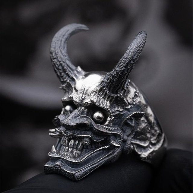 Wucifang Jewelry Ring, Edelstahl, Schwarz, Herren, Punk - Bild 1