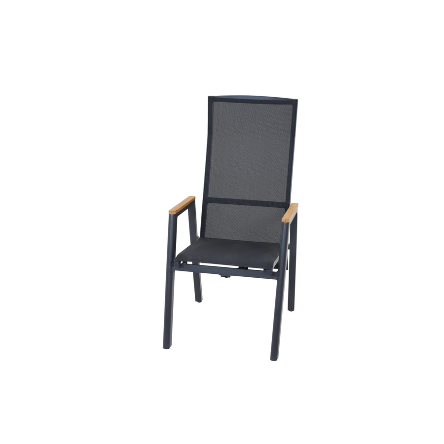 Siena Garden Dining Sessel Move Bologna in Schwarz mit Rope Geflecht und Teakholz, B/T/H: 75,5 x 56,5 x 113,5 cm - Bild 2