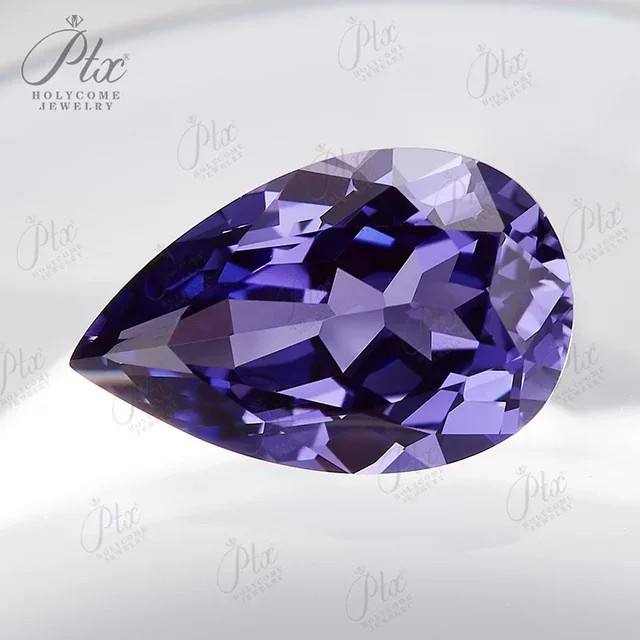 Holycome Jewelry Saphir-Edelstein, lila, Birnenform, Unisex - Bild 1
