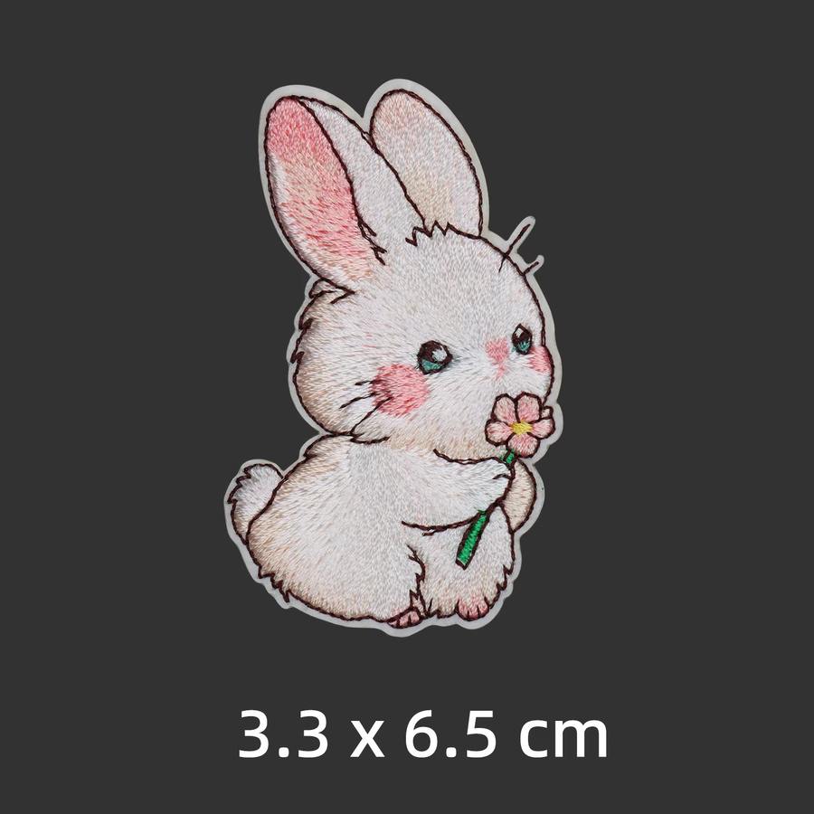Osterhase Stickerei Aufnäher zum Aufbügeln in Grün und Multicolour für Daunenjacken und Schultaschen - Bild 1