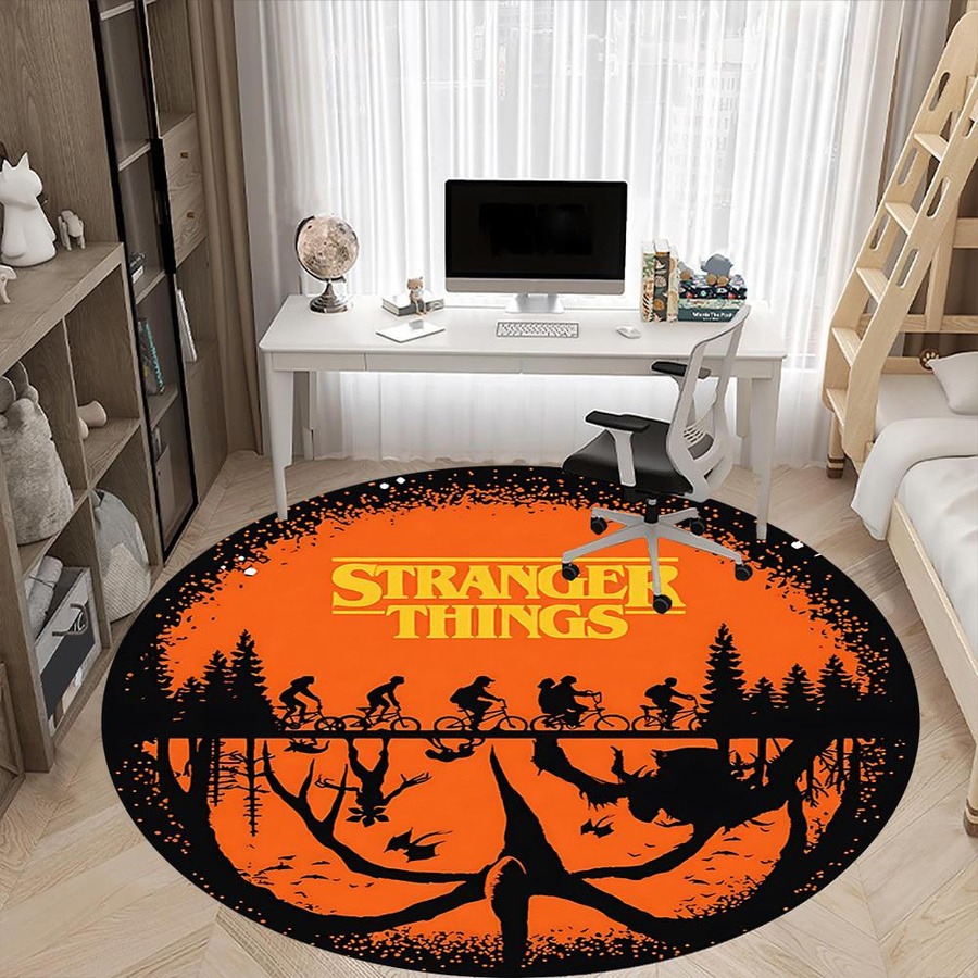 Yun Heng Four Stranger Things Stuhlteppich rund, rutschfest und waschbar, Durchmesser: 120 cm - Bild 5