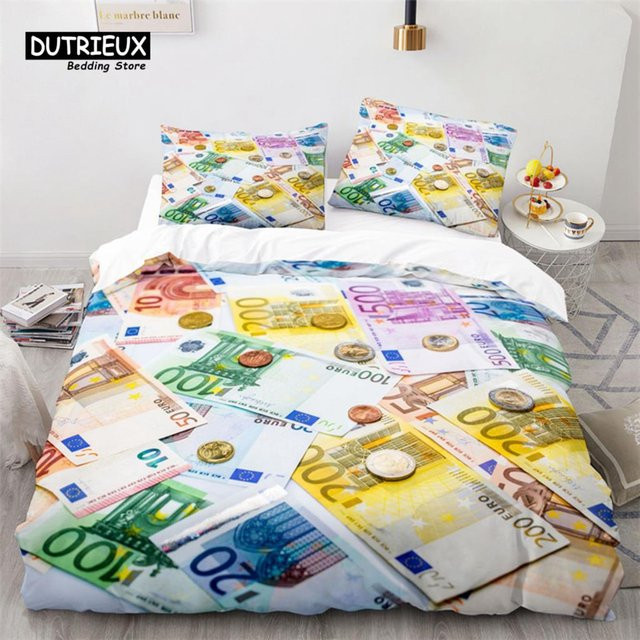 Bettwäscheset mit Dollar-Scheinen Design von Binchi Outdoor Product, Mehrfarbig, B/H: 140 x 210 cm - Bild 1