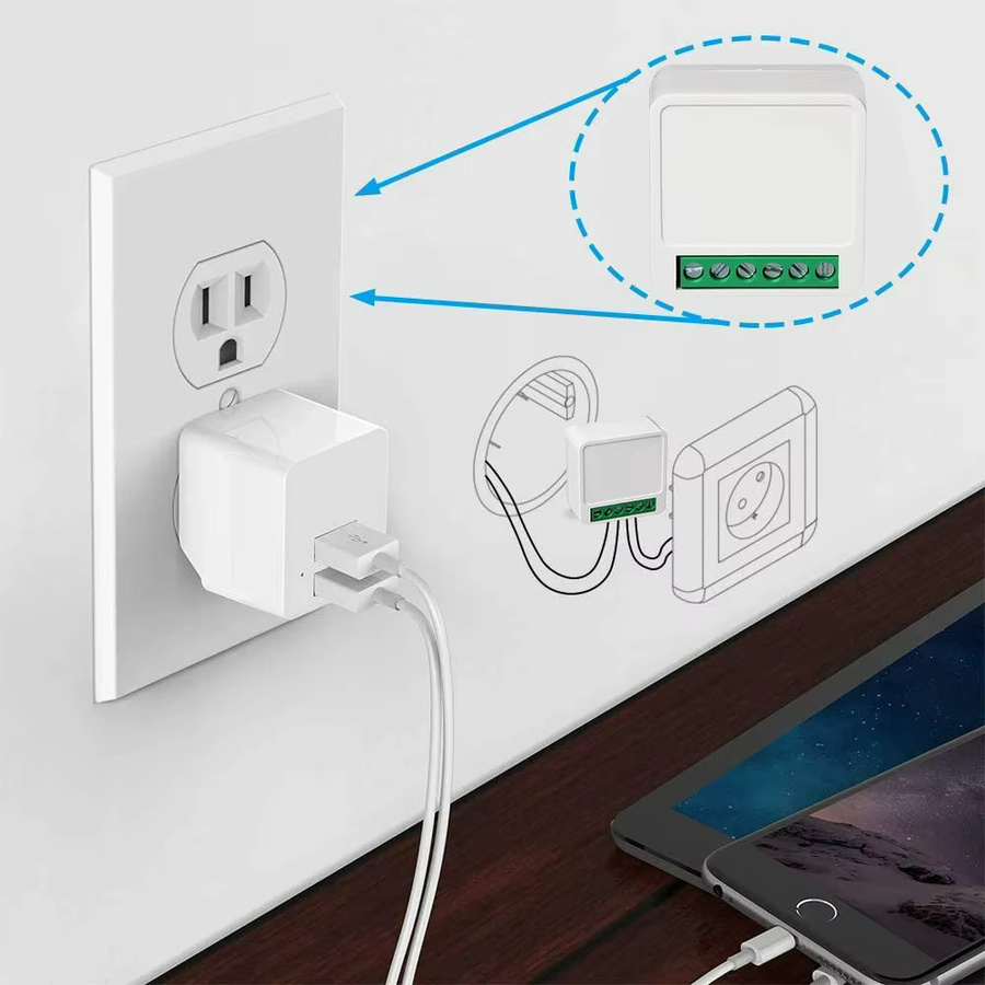 Tuya Smart Life WLAN Smart Switch in Weiß mit Sprachsteuerung für Alexa und Google Assistant zur LED-Beleuchtung als drahtloses Wandpanel-Modul - Bild 4