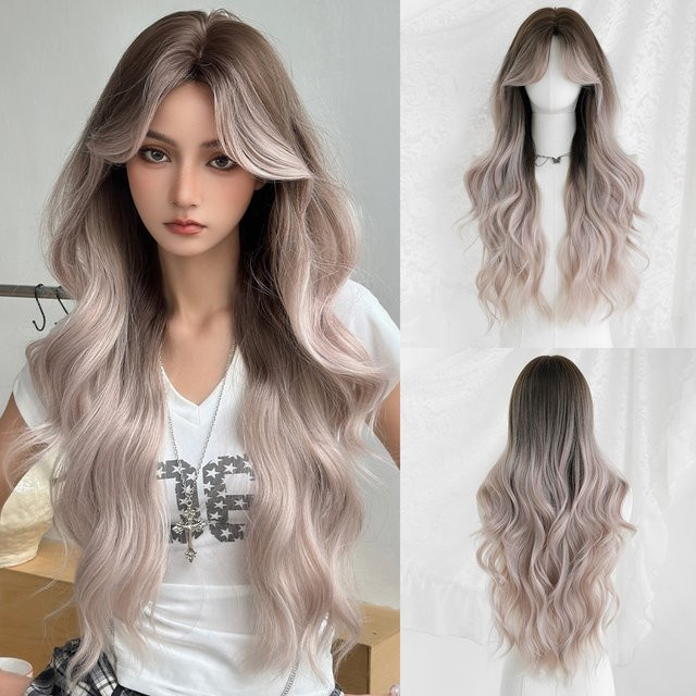 7JHH WIGS Perücke, Ombre Hellviolett, Wasserwellen, Damen - Bild 1