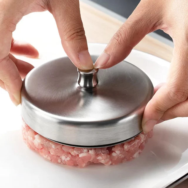 Edelstahl Hamburger Presse aus 304 Edelstahl in Silber für Fleisch, Reis und Gemüse - Bild 1