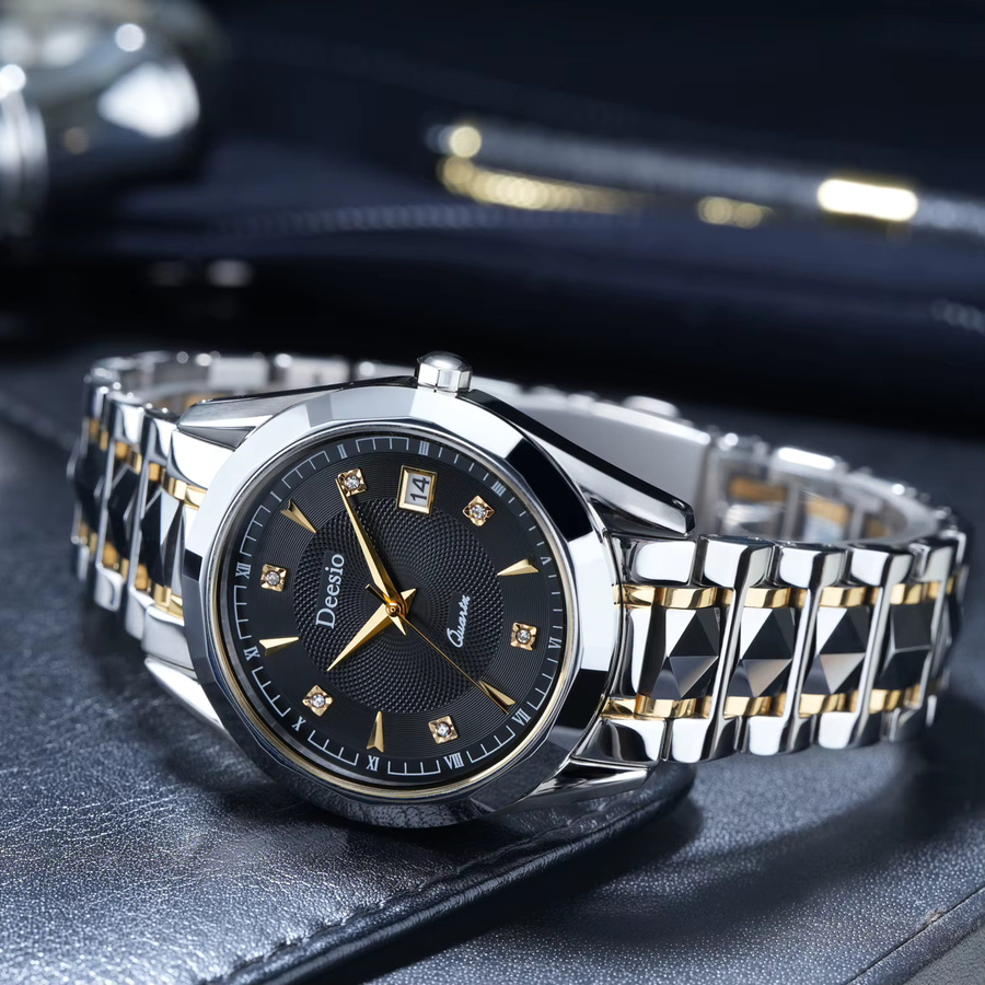 Deesio Armbanduhr, Quarz, Edelstahl, Schwarz, Herren - Bild 2
