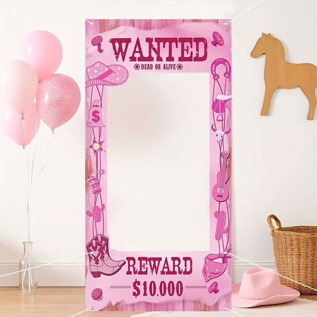 OURFETE Rosa Cowgirl Wild Party Hintergrund-Dekoration für Western-Themen, Geburtstag, Hochzeit und Junggesellinnenabschied, B/H: 120 x 60 cm - Bild 1