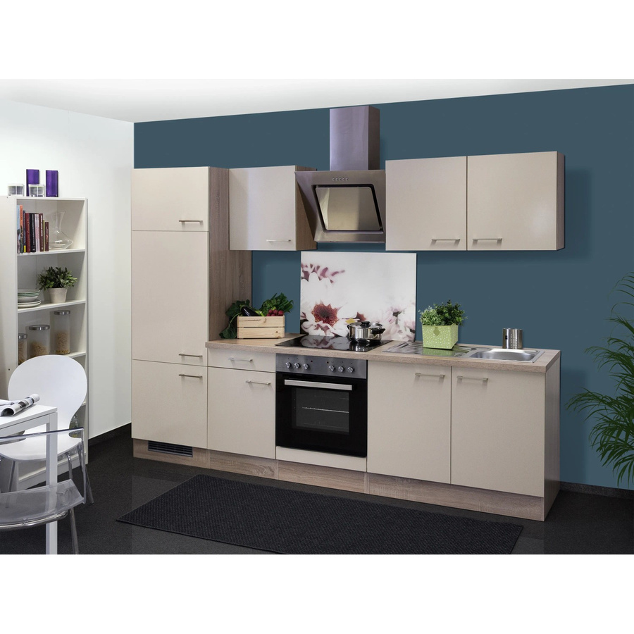 Flex-Well Exclusiv Küchenzeile Orlando in Kaschmir Glanz und Sonoma Eiche, Breite: 270 cm - Bild 2