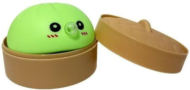 Teigtaschen Squishies Blasenbläser Spielzeug, Set mit Dampfgarer, grün - Bild 1