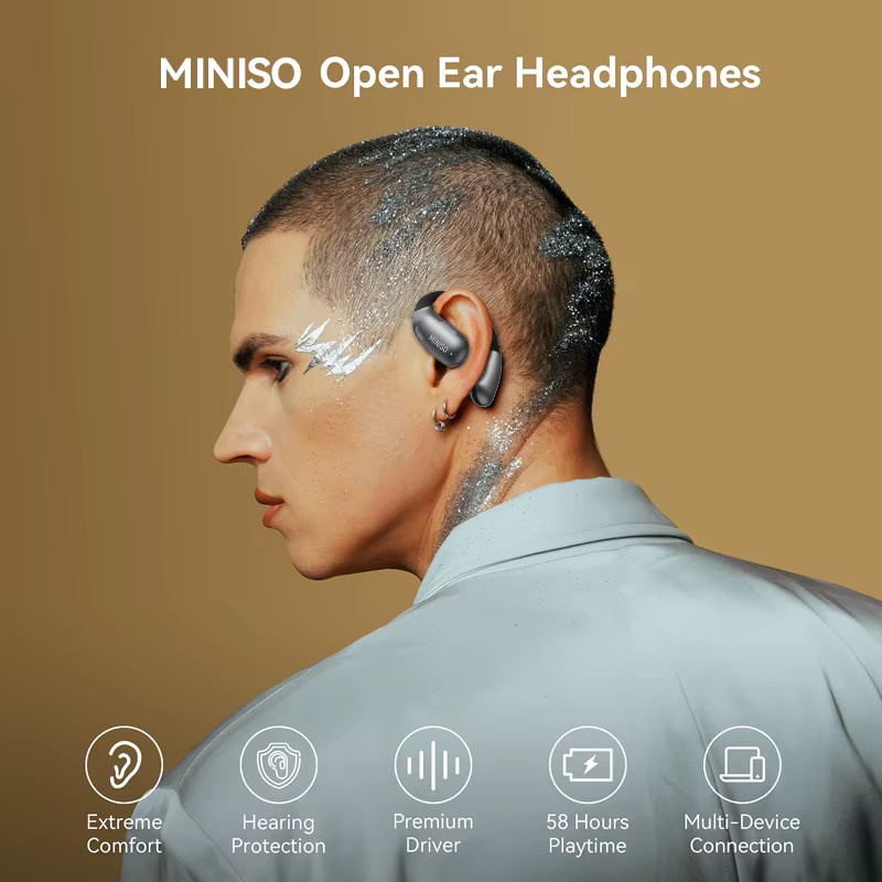MINISO X28 Bluetooth-Headset 5.4 In-Ear Sport-Kopfhörer mit Geräuschunterdrückung und Knopfsteuerung in Schwarz - Bild 3