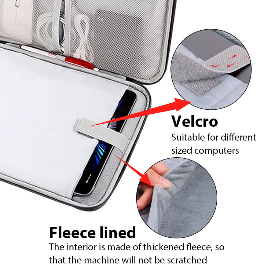 Qukam Tablet-Hülle und Laptoptasche für 11–13 Zoll, gepolsterte Tragetasche in Schwarz, passend für iPad, MacBook, Xiaomi, ASUS, Huawei und Lenovo - Bild 3