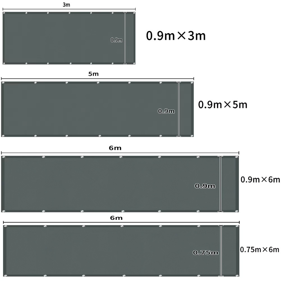Wasserdichter Sichtschutz für Balkon und Terrasse aus Polyester, Grau, Höhe: 90 cm - Bild 5