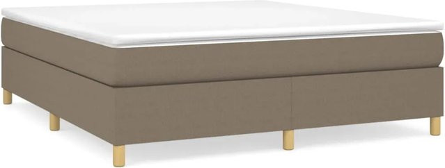 vidaXL Boxspringbett mit Matratze in Taupe und Beige, Hybrid-Bett mit Taschenfedern aus Stoff, B/T: 180 x 200 cm - Bild 1