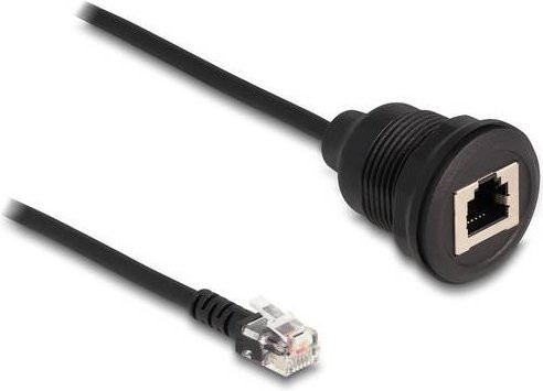 Delock Telefon Anschlusskabel analog Schwarz 30 cm - Bild 1