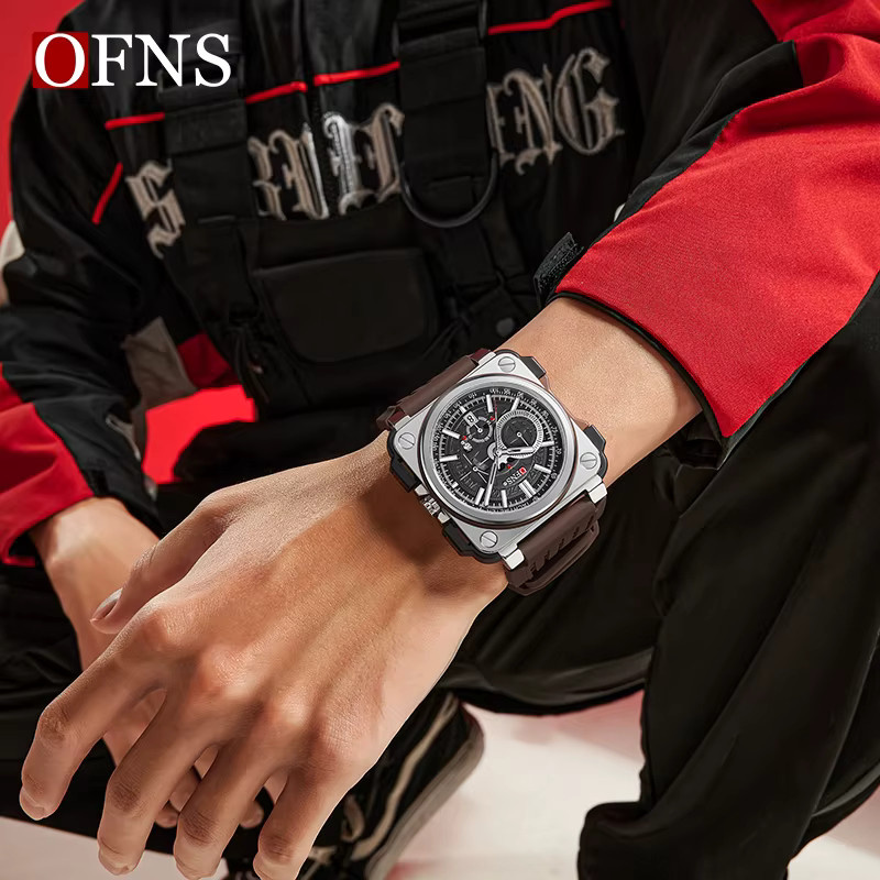Ofns Armbanduhr Quarz, Silikon, Schwarz, Herren - Bild 3