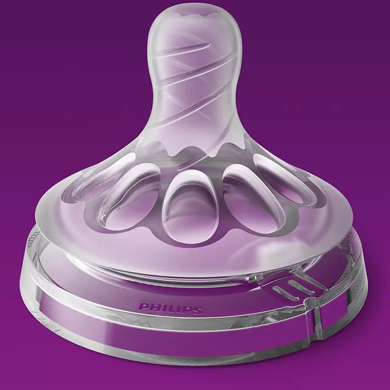 Philips Avent Babyflaschensauger aus Silikon, Weites Kaliber, Transparent, 2 Stück - Bild 2