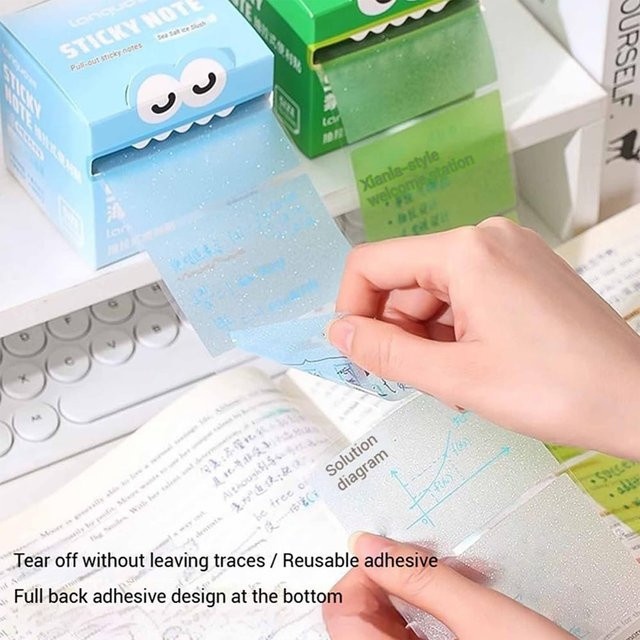 Dopamine Color Haftblöcke mit Monster-Design, 105 Blatt, durchscheinende perlmuttfarbene Notizen in Multicolour - Bild 1