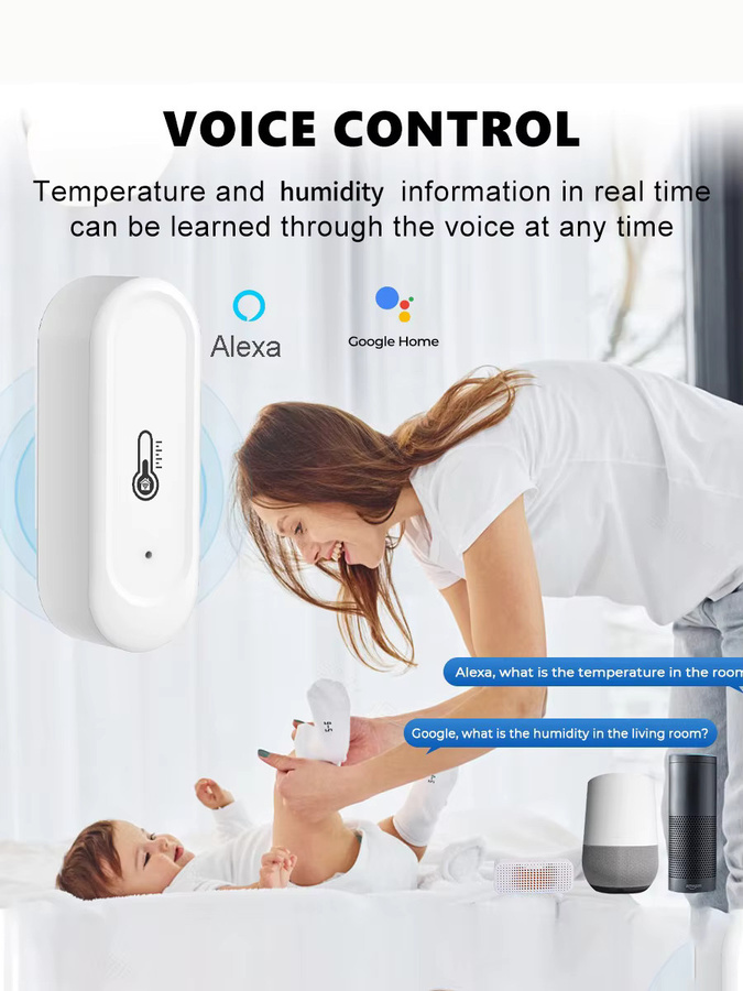 Tuya Smart WiFi Temperatur- und Luftfeuchtigkeitssensor IP65 wasserdicht für Outdoor und Indoor, weißes Heimthermometer kompatibel mit Alexa und Google Home - Bild 4