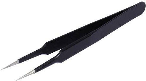 Quadrios ESD Pinzette Spitz, Edelstahl, Schwarz - Bild 1