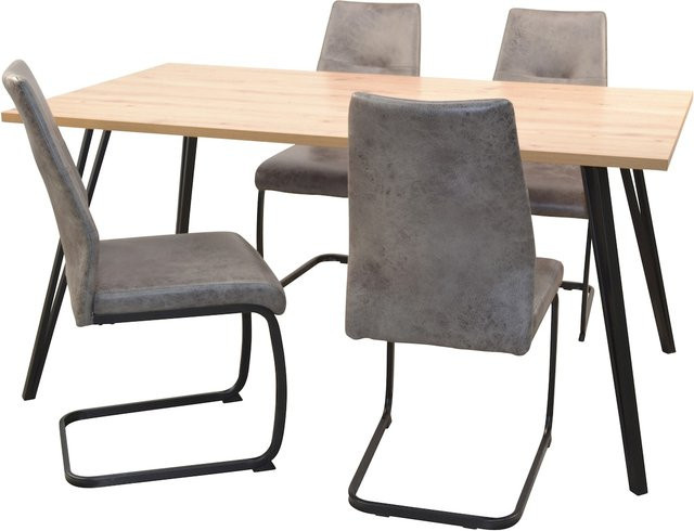 5-teilige Tischgruppe Cora von Möbel direkt online in Schwarz für dein Esszimmer - Bild 1