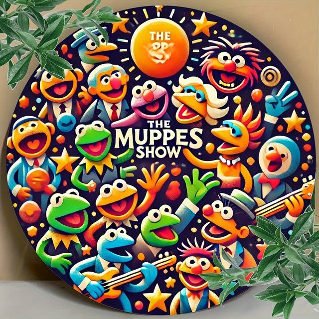 Rundes Aluminium-Wandkunstschild im Vintage-Stil mit Muppets-Show-Design von Potdemiel, Multicolor, Durchmesser: 20,3 cm - Bild 1
