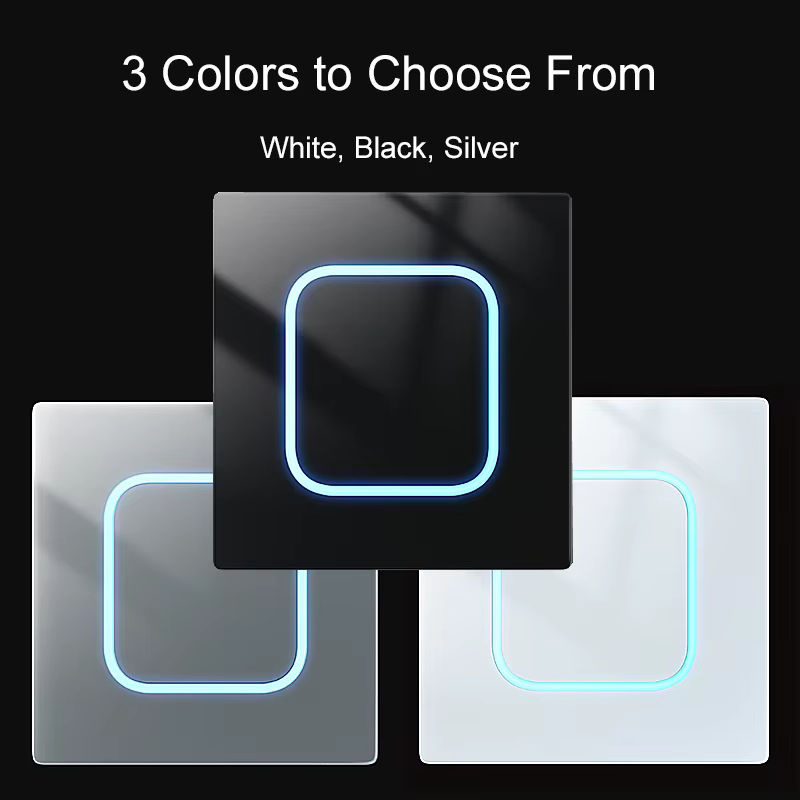 Wallpad Wandlichtschalter als 1- bis 4-Gang Momentschalter mit schwarzem Glasimpuls und LED-Anzeige - Bild 4