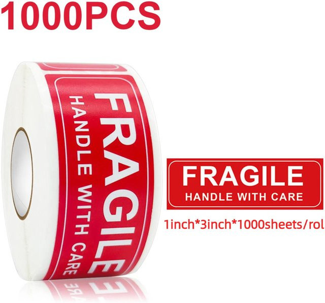 Zerbrechlich-Aufkleber von Binchi Outdoor Product in Rot mit permanentem Klebstoff für Versand und Umzug - Bild 1