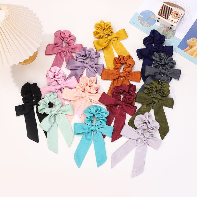 BABY BOWS Haargummis mit Schleife, 10 Stück, Lederband, verschiedene Farben - Bild 1