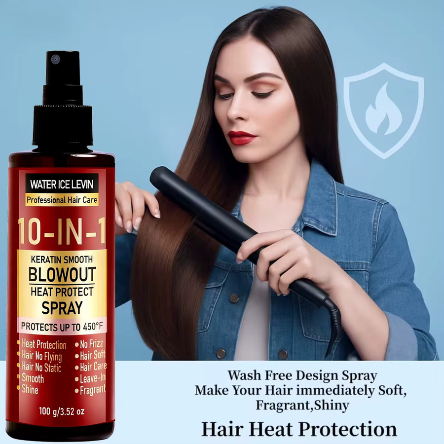 Water Ice Levin Hitzeschutzspray mit Keratin, Hyaluronsäure & Biotin - Bild 4