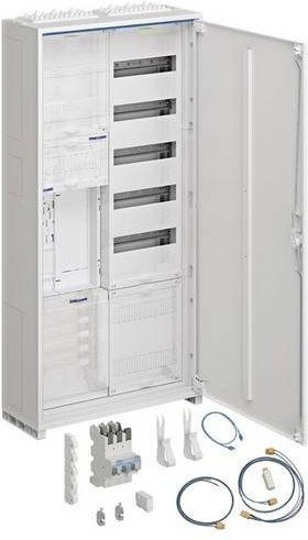 Hager ZB32EZ116SB Verteilerkasten Aufputz Komplettschrank aus Stahl in Weiß, B/H/T: 55,0 x 110,0 x 40,0 cm - Bild 1