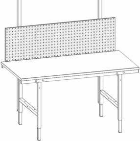 Rocholz Lochblech-Rückwand SYSTEM 1600 mit 1/3 Schlitzblech und 2/3 Lochblech, B: 150 cm, H: 45 cm - Bild 1