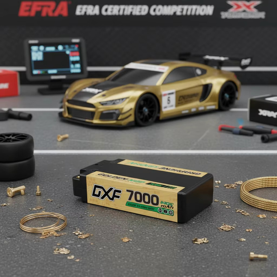 DXF 2S Shorty Lipo Akku 7,6V 7000mAh 140C Hardcase mit T-Stecker für 1/10 Buggy Truggy Offroad RC Autos und Helikopter - Bild 6