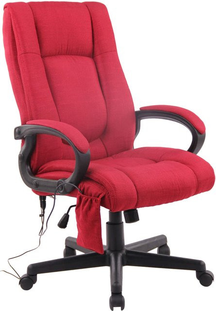 TPFLiving Bürostuhl Sportino mit Massagefunktion aus Stoff in Rot, B/T/H: 70 x 70 x 116 cm - Bild 1